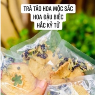 Trà táo mộc sắc hoa đậu biếc, hắc kỷ tử