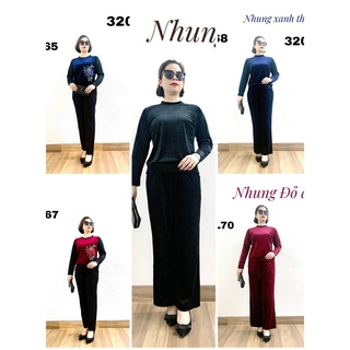 Bộ đồ nhung mịn trung niên - nhung cao cấp 2022 - hàng thu đông