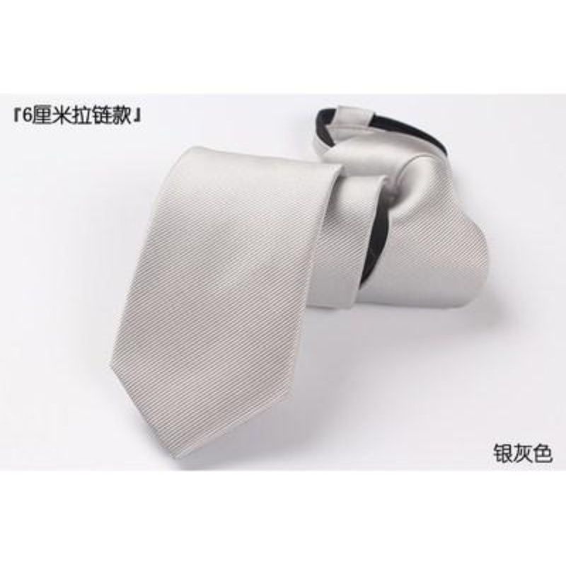 Cà Vạt 6CM Màu Hồng / Đen / Xanh Dương / Xám Nhạt Phối Khóa Kéo Dễ Phối Đồ Phong Cách Hàn Quốc Cho Nam Và Nữ