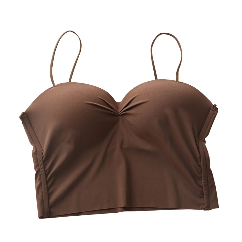 Brroa Áo Lót Ống Ôm Sát Màu Trơn Hở Lưng Có Mút Đệm Thời Trang Mùa Hè Cho Nữ