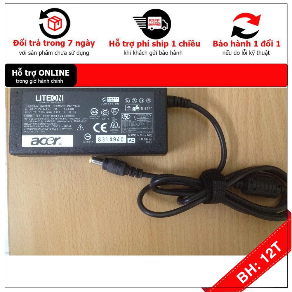 [BH12TH] [- Sạc Laptop Acer Aspire 3811 3810 3750 3690 3680 3670 19V 3.42A Mới 100% ZIN