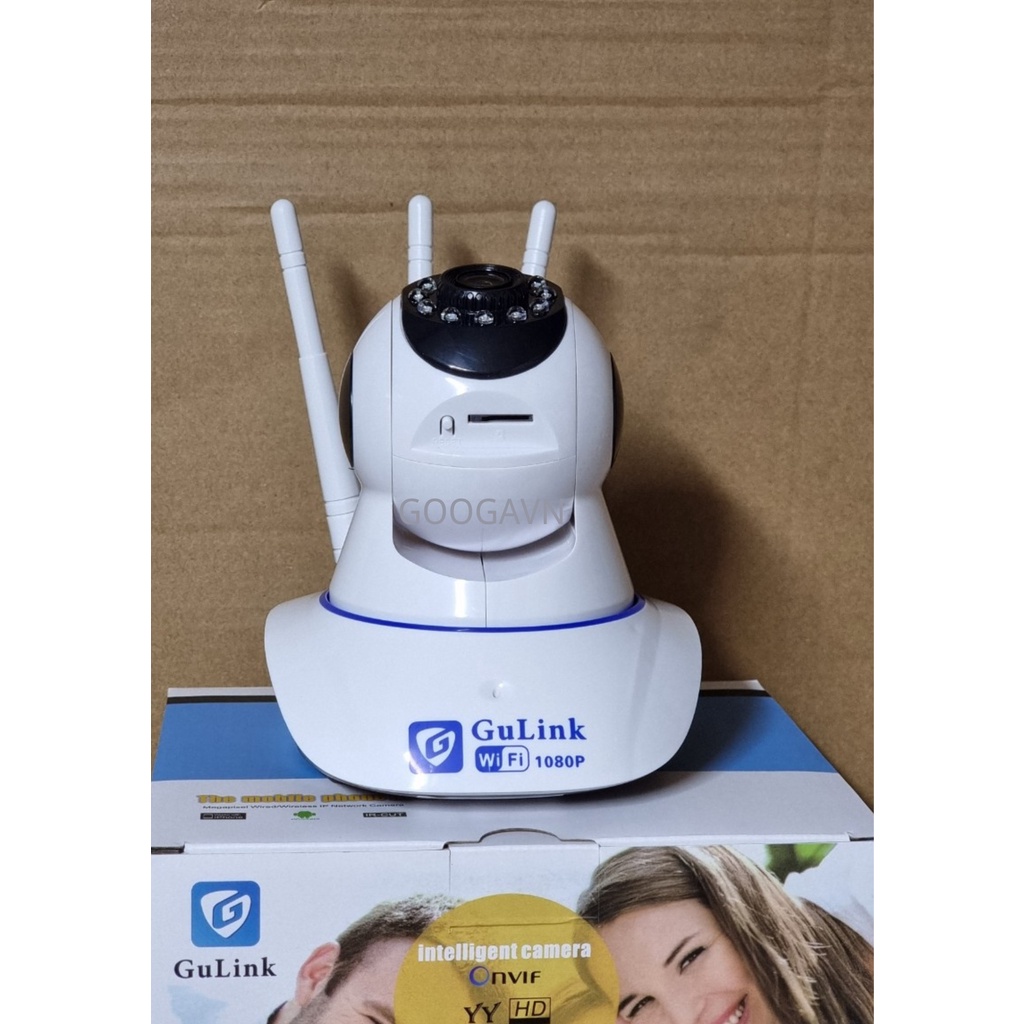 Camera Gulink trong nhà 3 râu xoay 360 , hình ảnh FHD 1080p , 11LED , đàm thoại 2 chiều , không cổng LAN (BẢO HÀNH 1 NĂM