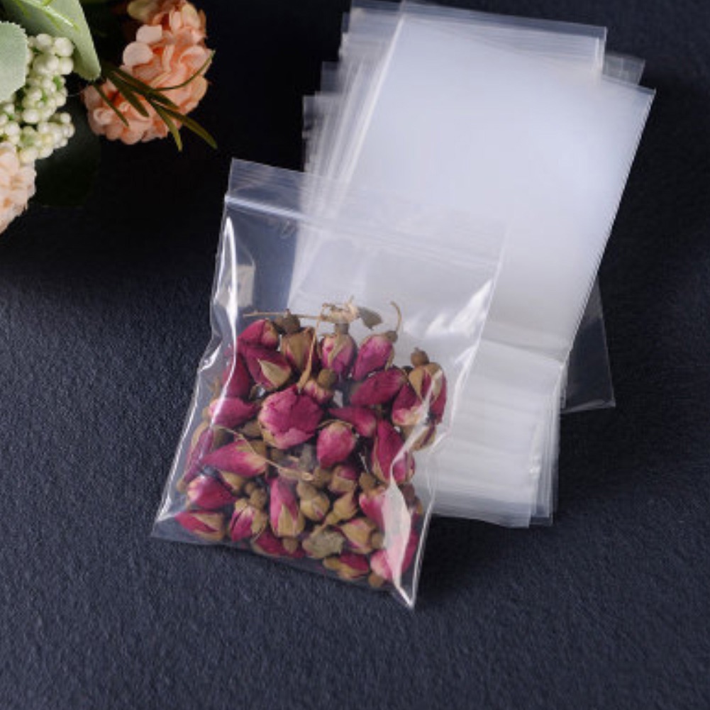 Set 100 Túi Nhựa Trong Suốt Đựng Thực Phẩm Có Khóa Kéo