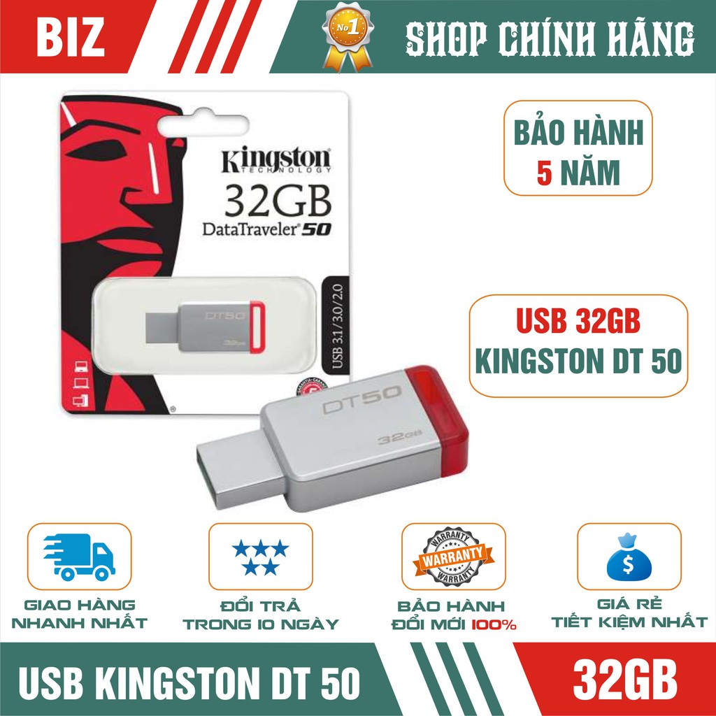 USB Kingston DataTraveler DT50 32GB/16GB - Bảo hành 5 năm!!!