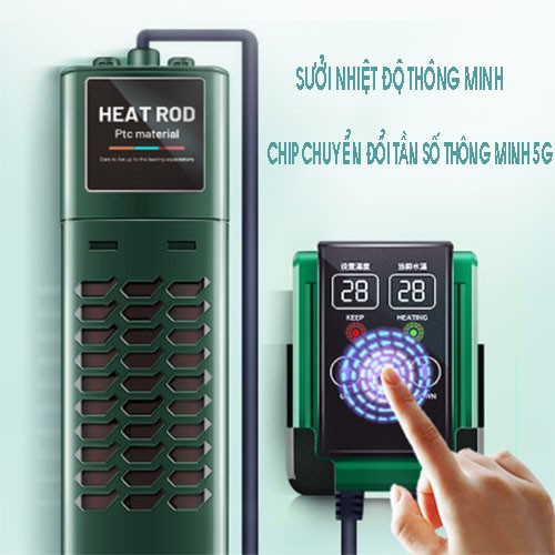 Máy sưởi bể cá rồng PTC cảm ứng IH thông minh 5G