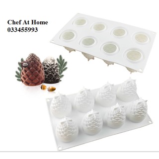 Khuôn silicon trắng hình trái thông/ dứa