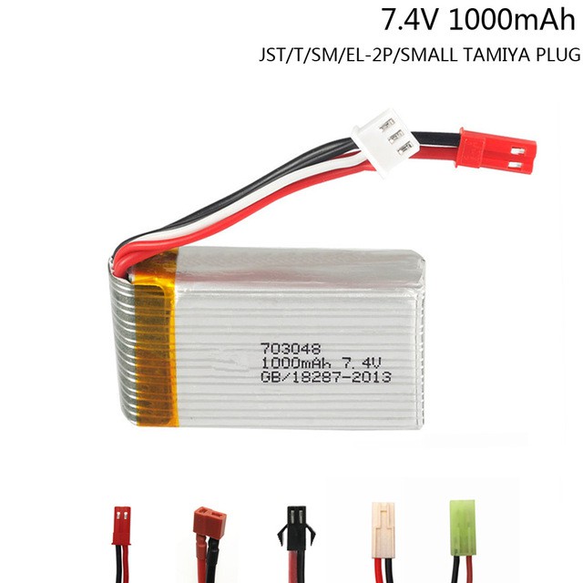 PIN lipo 1000mah 7.4V 25C 2S