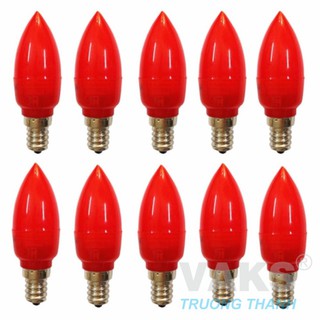 Bộ 10 bóng đèn Led trái ớt tiết kiệm điện đuôi E12 - ánh sáng đỏ