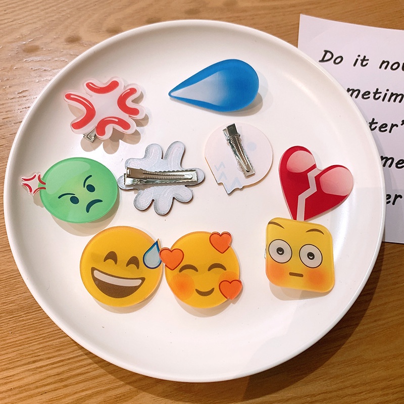 Kẹp tóc dễ thương vui nhộn hình nơ giọt nước biểu tượng cảm xúc emoji emotion quà tặng sinh nhật đáng yêu cho bé gái
