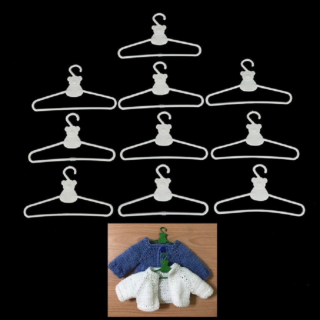 Bộ 10 Móc Nhựa mini Treo Quần Áo Búp Bê