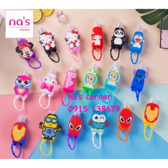 Chai nhựa rỗng kèm bọc silicone có móc treo dùng để chiết / đựng nước rửa tay silicon - LINK 1