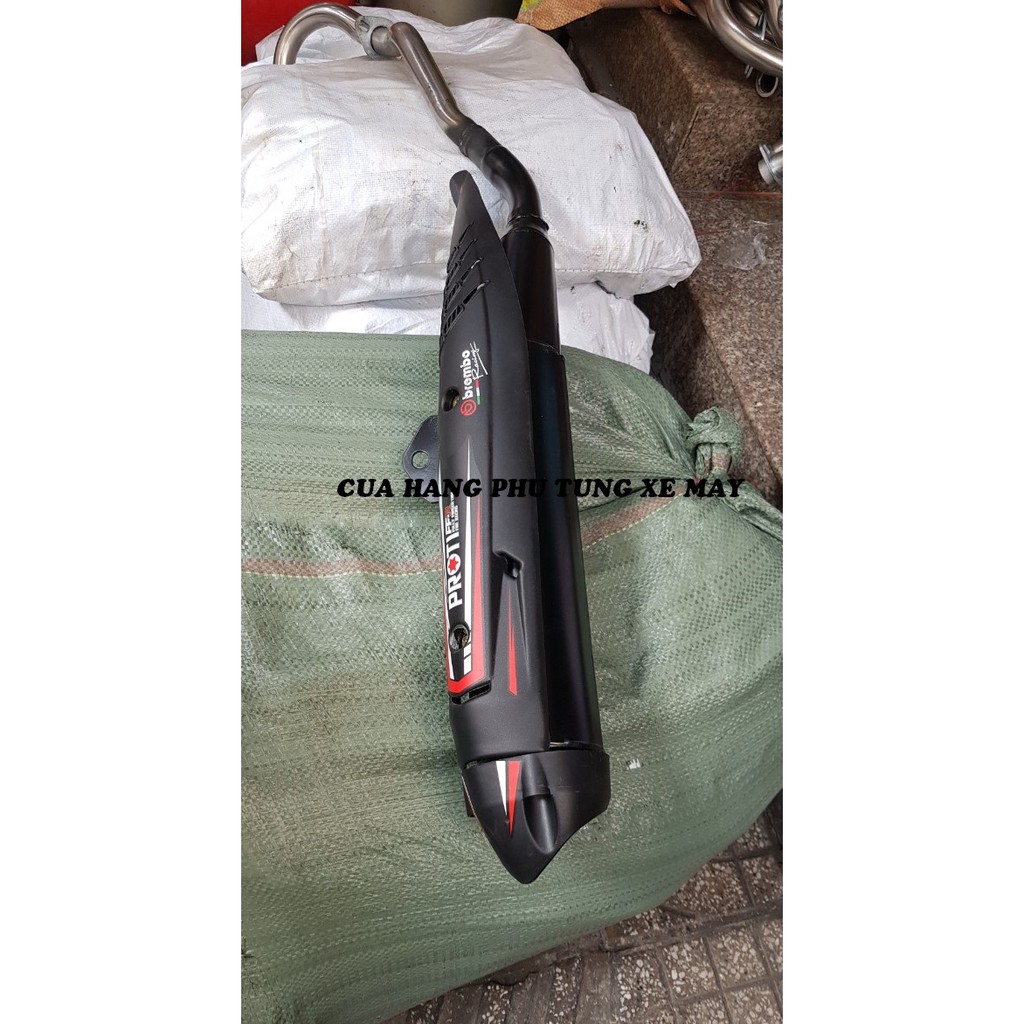 Pô Exciter 150  tặng kèm che pô như hình