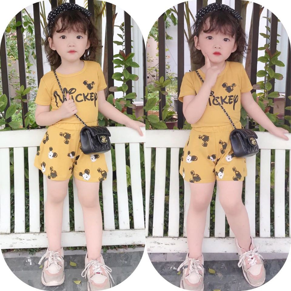 bộ cotton giấy mickey cho bé