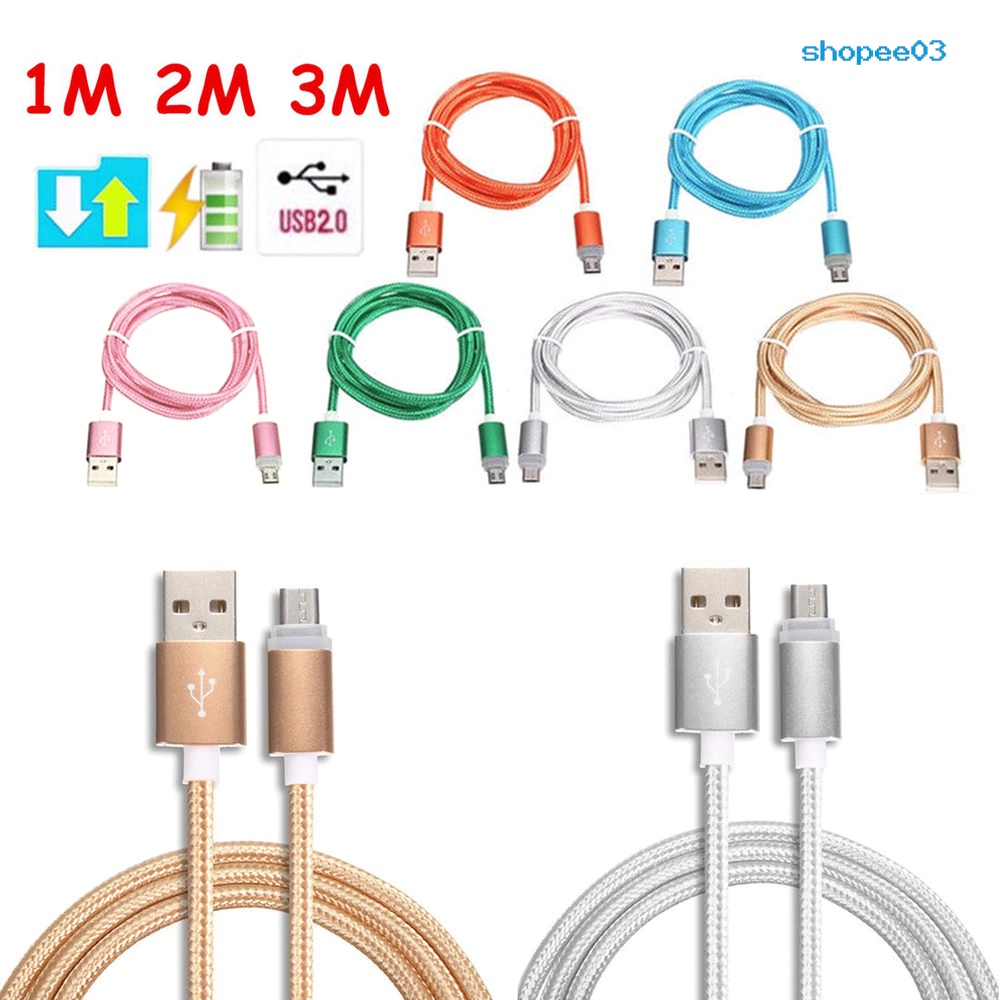 Dây cáp sạc và truyền dữ liệu nhanh 1/ 2/ 3M Micro USB cho Samsung Android