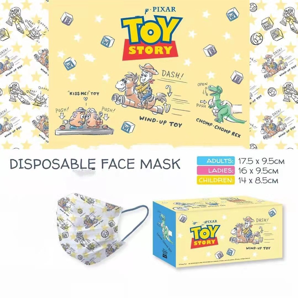Set 5/10/20/30 Mặt Nạ Hoạt Hình Disney Toy Story Thiết Kế Cho Người Lớn 5/10/20/30