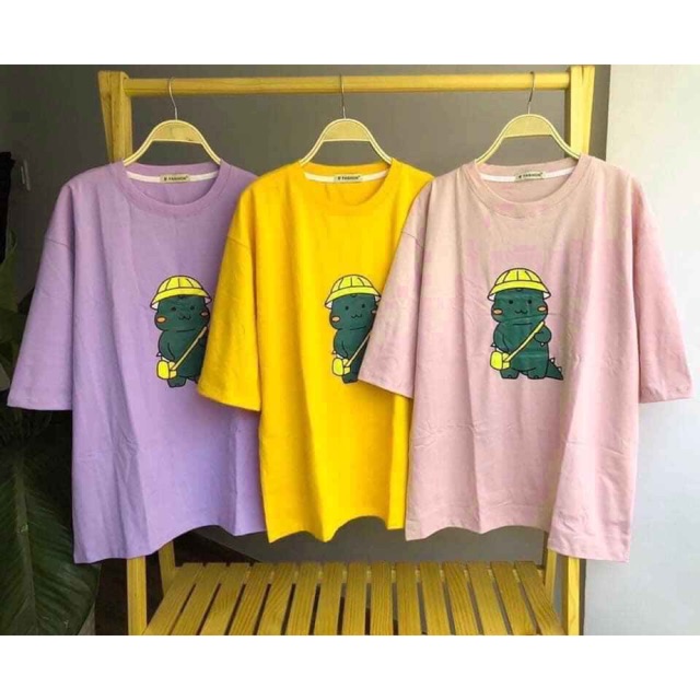 Áo thun nữ tay lỡ khủng long 4 màu unisex size m,l oversize tay lỡ form rộng cotton DƯ TÚ LỆ | BigBuy360 - bigbuy360.vn