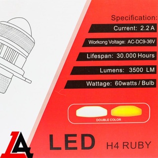 Bóng pha Led Ruby AC-DC-36V 60W Cos vàng Pha trắng