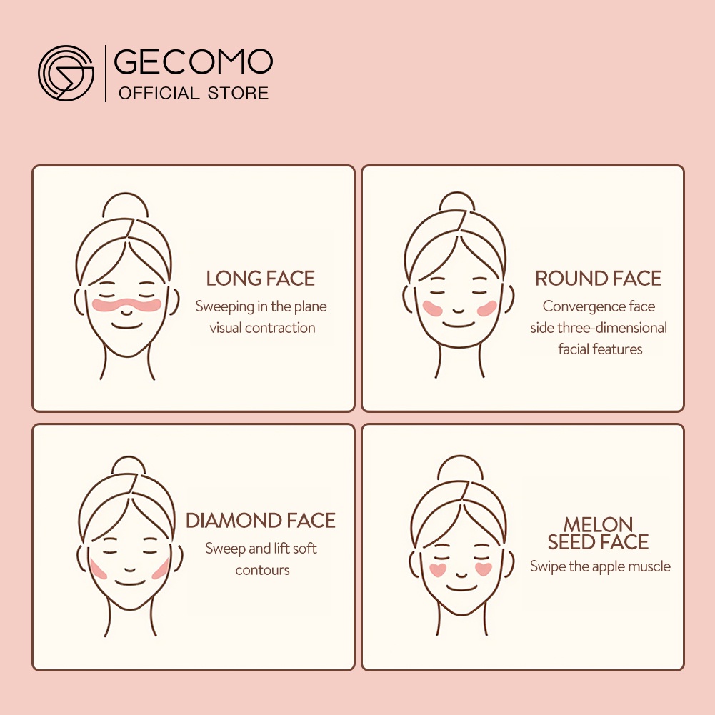 KISS BEAUTY Bảng phấn má hồng GECOMO 6 màu sắc tự nhiên chống thấm nước dễ tẩy trang | BigBuy360 - bigbuy360.vn
