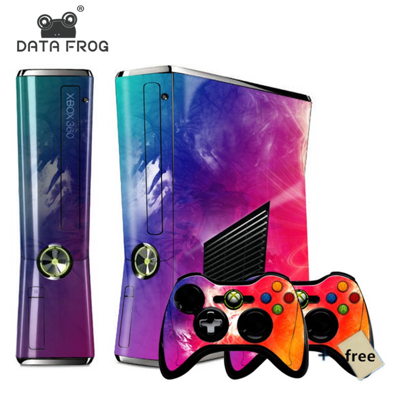 Data frog Miếng Dán Hình Ếch Cho microsoft xbox 360 slim Và 2 Tay Cầm Chơi Game