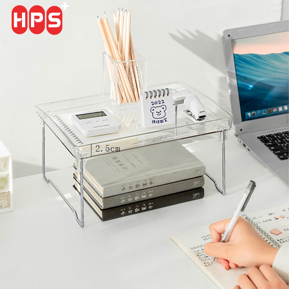 Kệ để đồ trong suốt chất liệu nhựa acrylic cao cấp có thể gấp gọn, Kệ để bàn trong suốt decor phòng, góc học tập