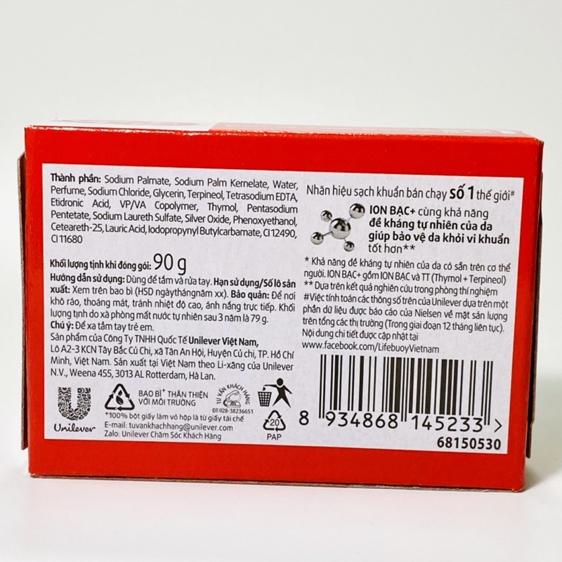 Xà Phòng Lifebuoy 90G Xà Bông Bảo vệ khỏi Vi khuẩn Chăm Sóc Da