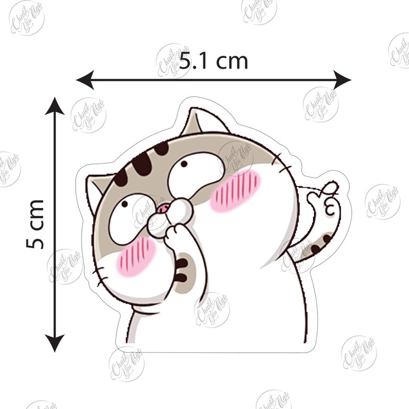 Sticker Ami/bụng bự dễ thương trang trí nón bảo hiểm xe máy hình dán chống thấm nước NT 01