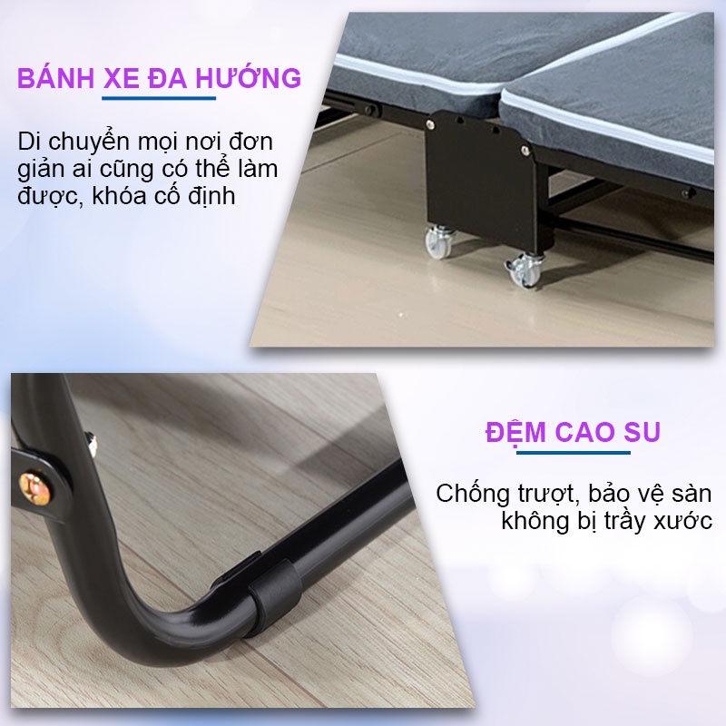 Giường ngủ gấp gọn, NIKITA gb65/365, Rộng 65cm Dài 180cm