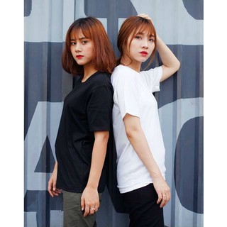 Áo thun trơn, áo nhóm, áo cặp đôi - màu đen trắng SaoMai
