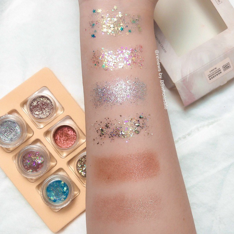 Set 6 hũ nhũ mắt dẻo &amp; glitter HOLD LIVE Pro 🌸