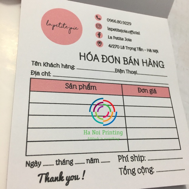 Combo 10 quyển hoá đơn bán hàng mini shop quần áo