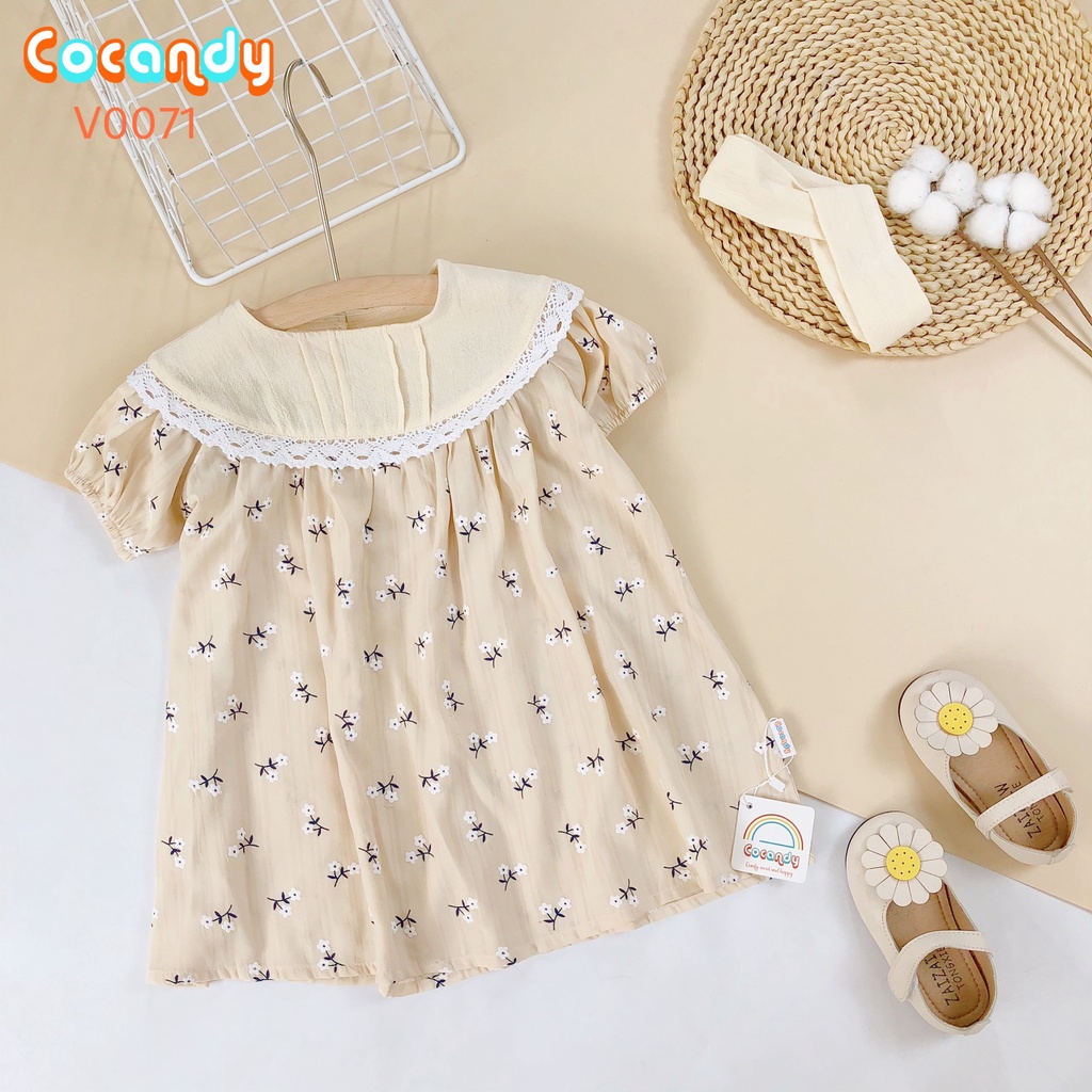 Váy hoa nhí BE cộc + turban cho bé của Cocandy mã V0071