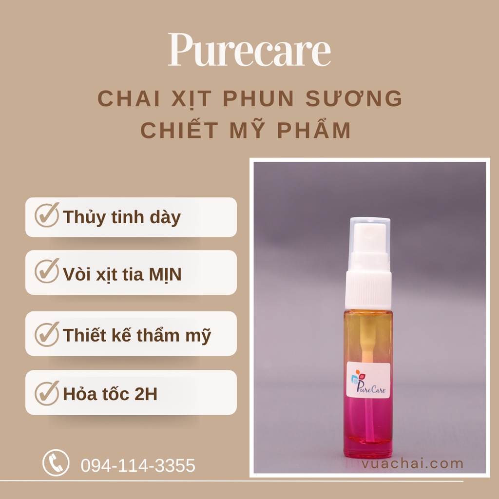 Chai thủy tinh Vòi xịt phun sương Hoa văn màu 5ml 10ml cao cấp chiết nước hoa tinh dầu