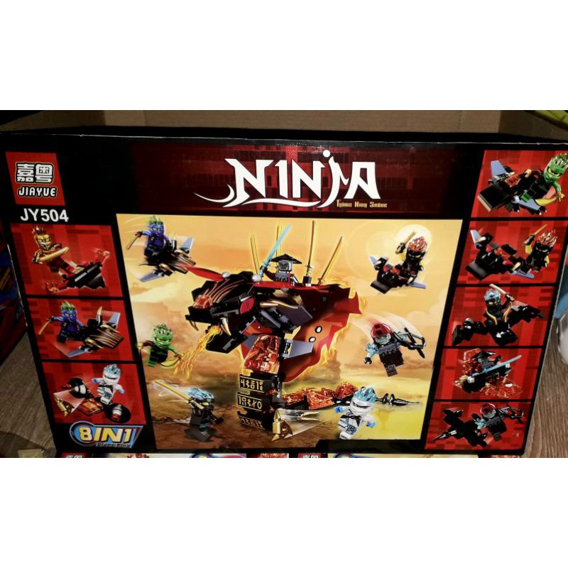 Sét 8 hộp Lắp ráp LegoNinja Rắn Vương 504 có nhiều chi tiết bằng nhựa