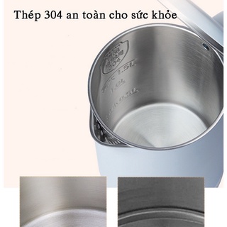 Ấm siêu tốc Bear - Ấm đun nước, pha trà lõi INOX304 cao cấp - Dung tích 1.5L - Công suất 1500W - Bảo hành 12 tháng