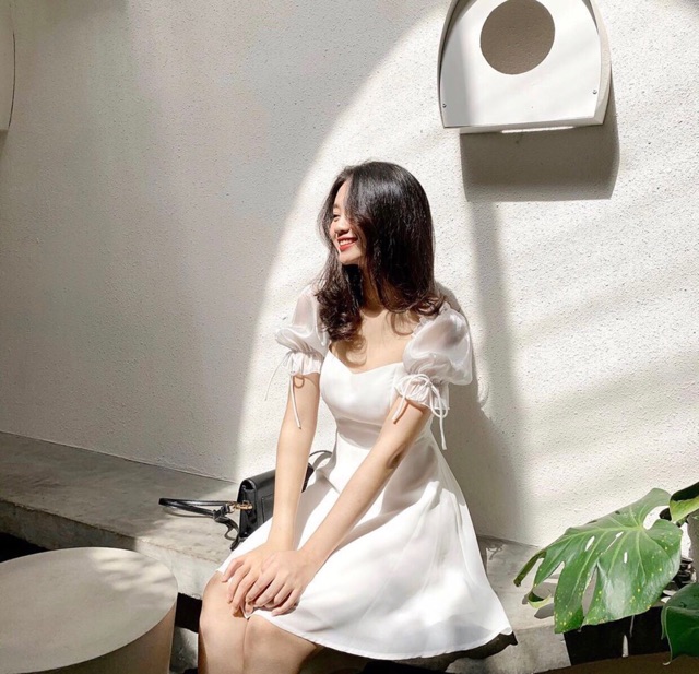 Váy _ đầm trắng tay bồng | BigBuy360 - bigbuy360.vn