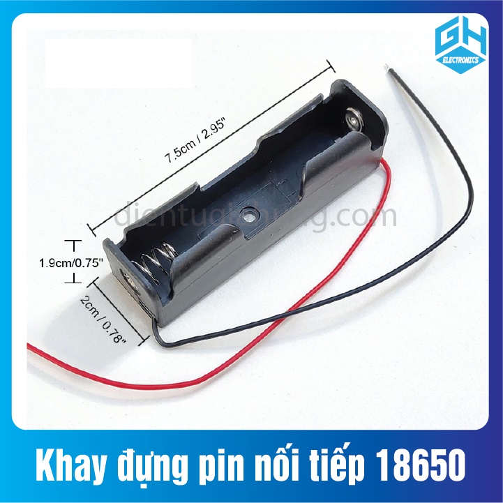 Khay đựng pin nối tiếp 18650 hàn sẵn dây điện - tùy chọn loại 1 cell / 2 cell / 3 cell / 4 cell pin