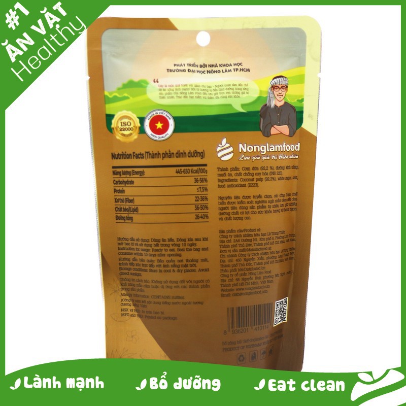 Trái cây sấy ăn vặt tăng sức đề kháng Nonglamfood (Cam lát 45g, Mít 45g, Bưởi chanh dây 45g, Dừa giòn 45g)