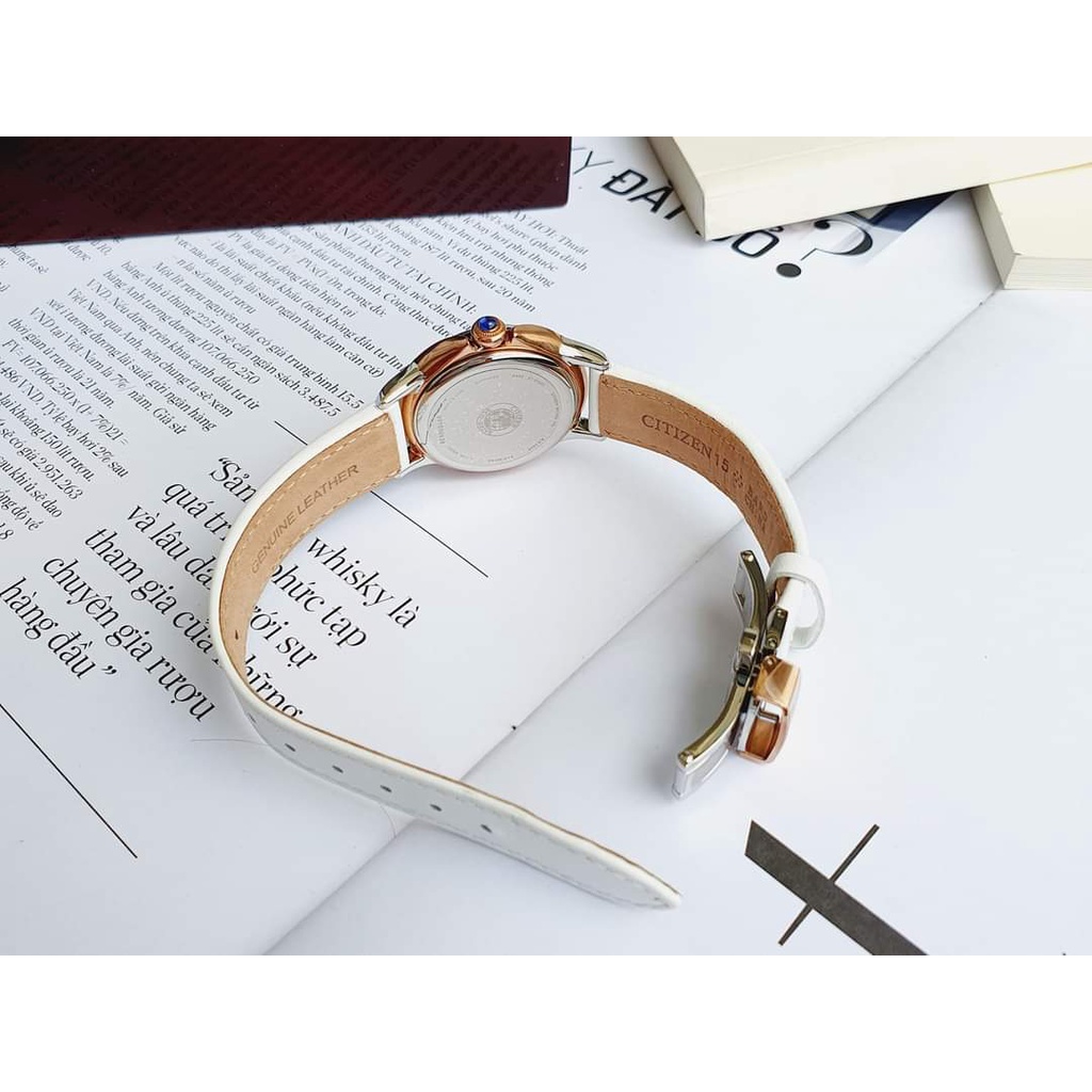 Đồng hồ nữ chính hãng Citizen Ceci Diamond EM0796-08Y - Máy quartz pin năng lượng ánh sáng - Kính cứng