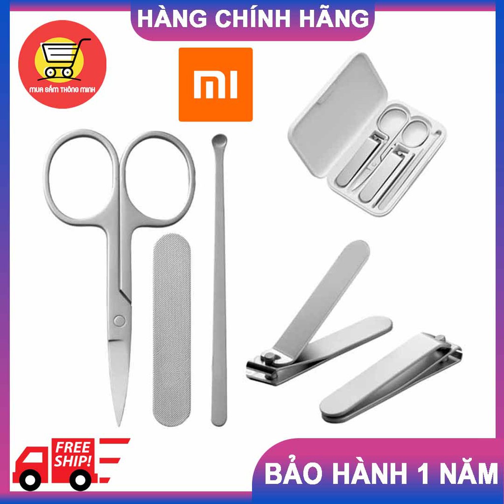 Combo bấm móng tay Xiaomi 5 món nhỏ gọn tiện dụng – kềm cắt móng, kềm cắt da, dũa móng, kéo tỉa, cây lấy ráy tai