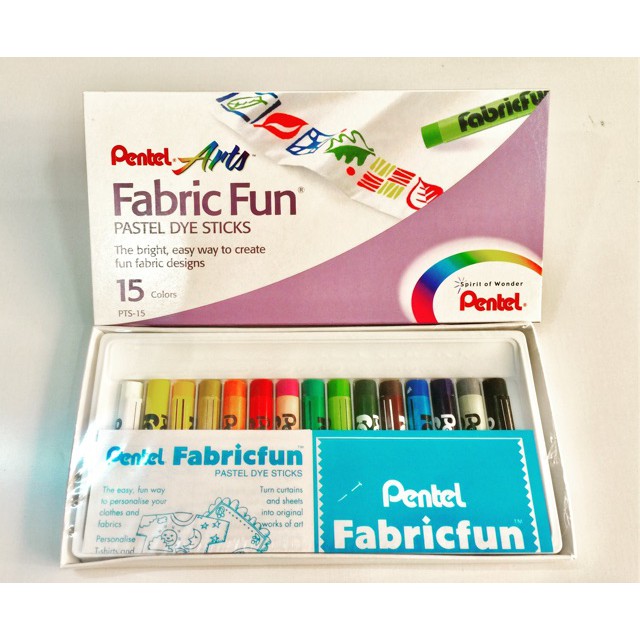 Sáp Pentel Fabric Fun Vẽ Được Lên Áo Màu Sắc Tươi Sáng, Không Phai, Màu Bền Đẹp