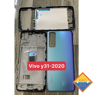 bộ vỏ vivo Y31-2020 ( sườn, lưng,maket,kính cam,nút bân)
