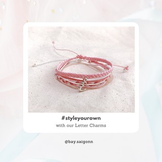 Set vòng pastel charm chữ cái