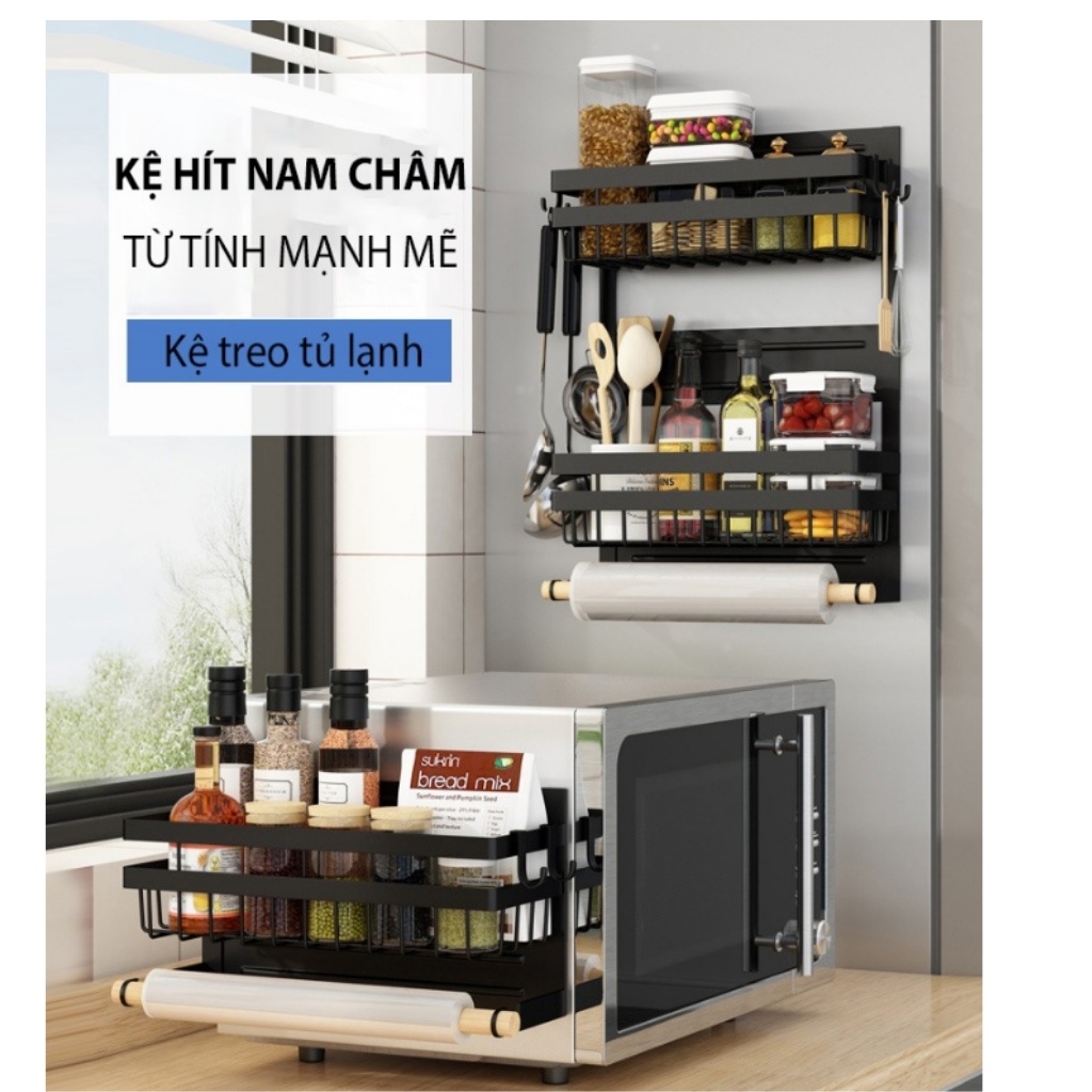 GIÁ kệ treo tủ lạnh hít nam châm chắc chắn kệ đa năng thép CARBON