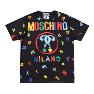 Áo Thun Vải Cotton Tay Ngắn Có In Hoạ Tiết Moschino