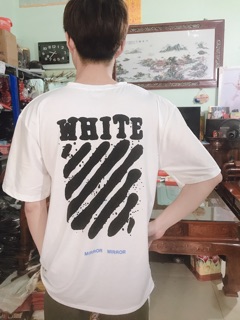 ÁO THUN NAM NỮ UNISEX IN OFF WHITE ( ảnh thật kèm video hàng 2size nam nữ )