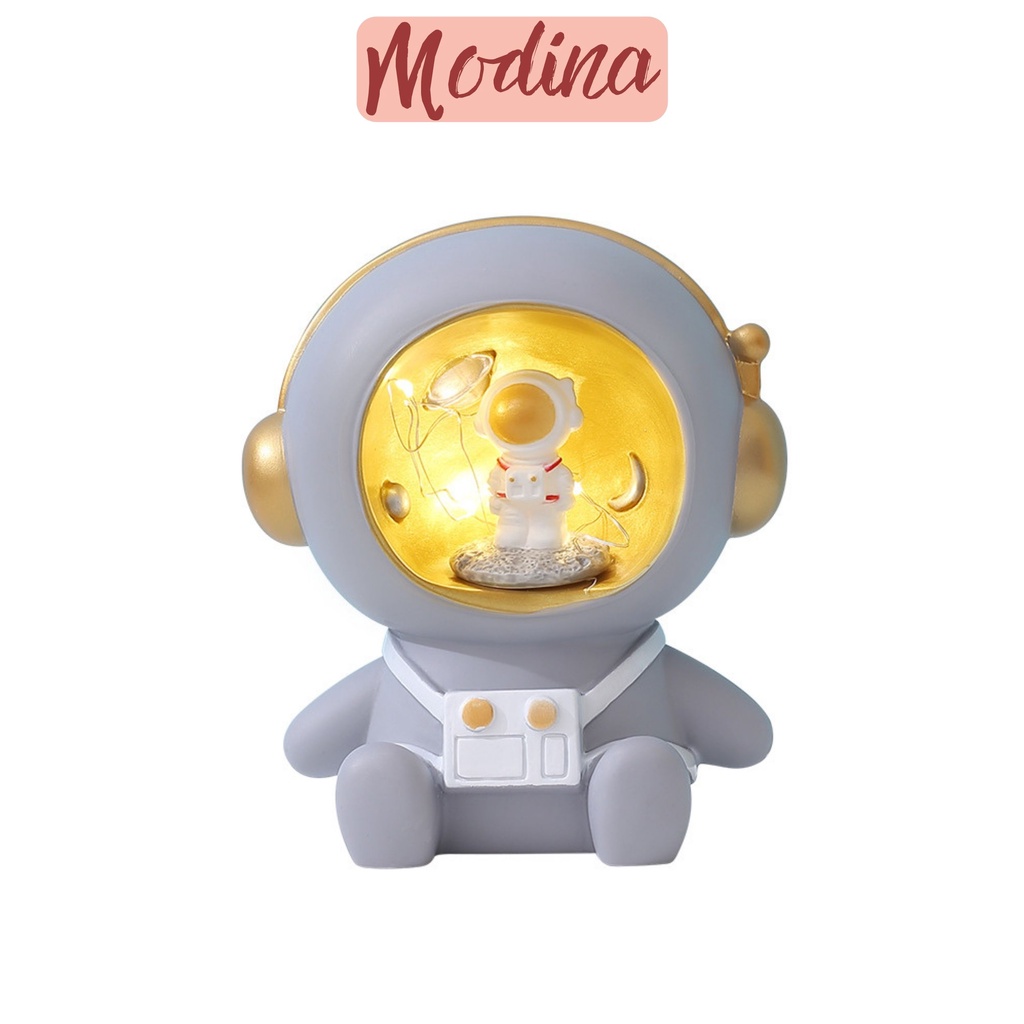 Đèn ngủ phi hành gia MODINA dạng ngồi, đèn led trang trí kèm làm ống tiết kiệm tiền