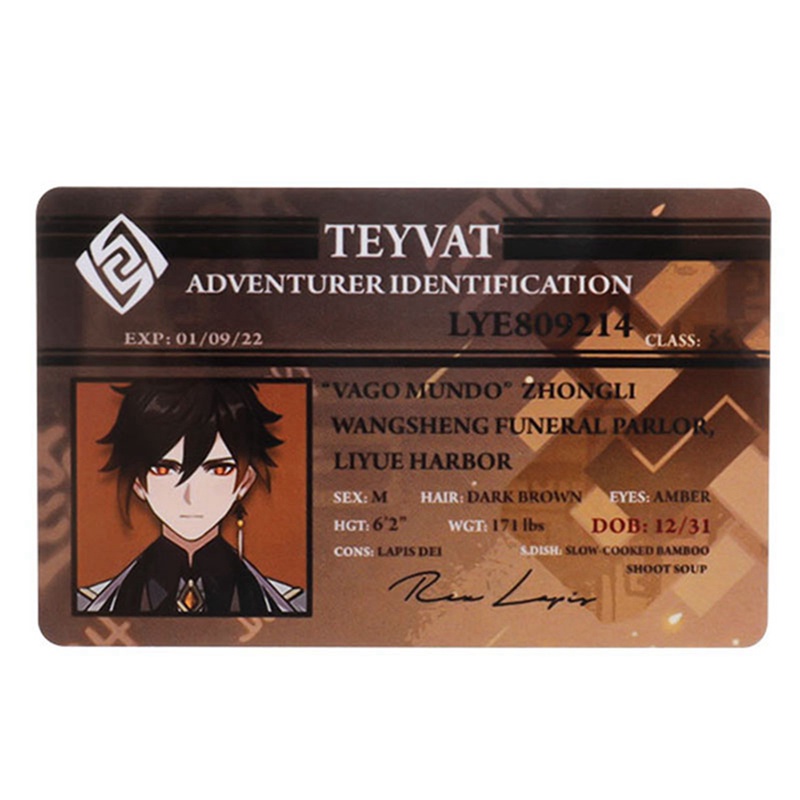 Thẻ Hình Nhân Vật Anime Id Pvc