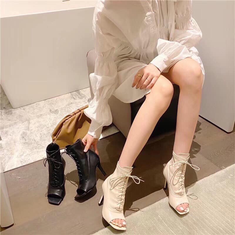 Boot hở mũi thắt dây cực chất