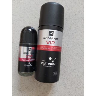 Combo lăn khử mùi (50ml) và xịt toàn thân (150ml) Romano Vip.