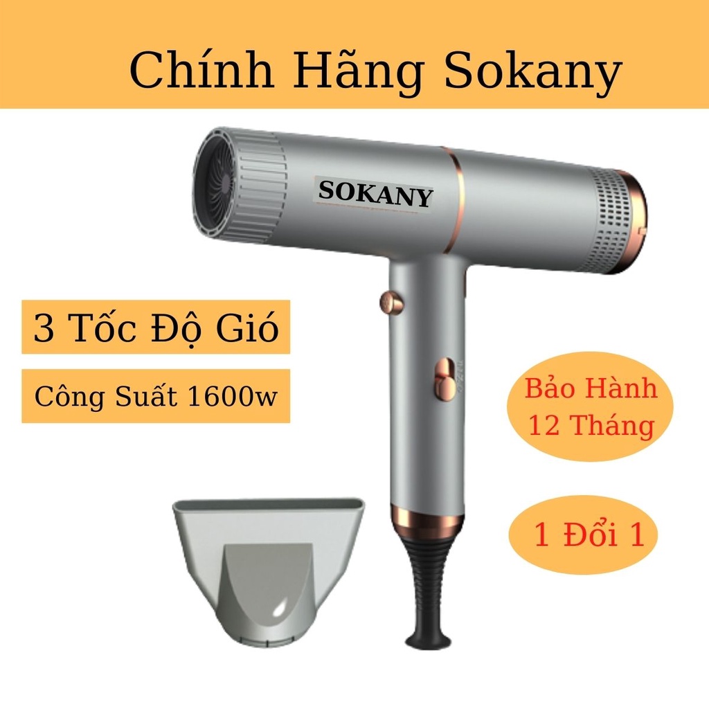 Máy Sấy Tóc Công Suất Lớn 2 Chiều Chính Hãng Sokany Bảo Hành 12 Tháng Đổi Mới